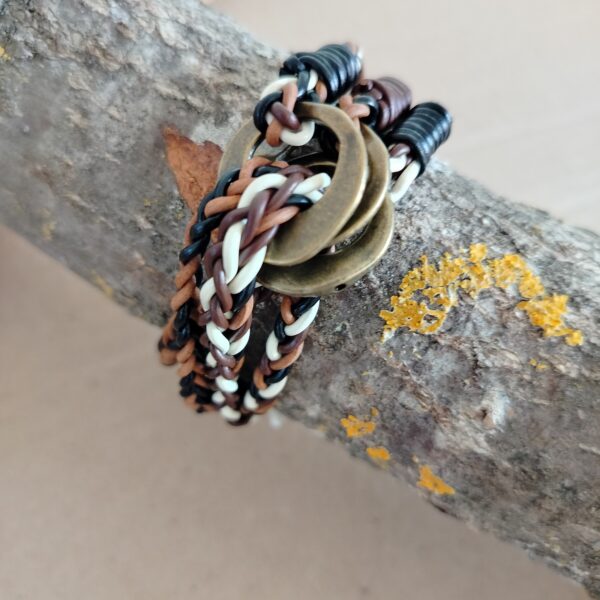 Bracciale “Cueros” unisex colorato in vera pelle regolabile - Collezione Vintage Style - immagine 15